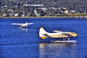 Seaplanes ready for takeoff